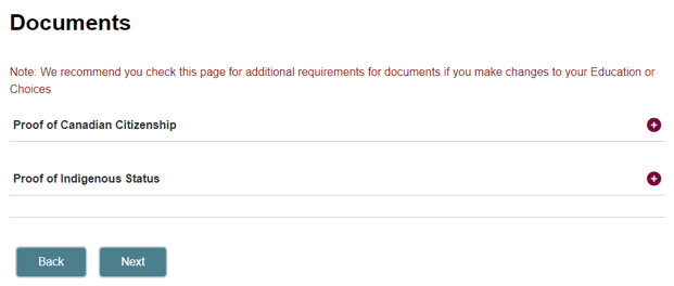 Screenshot of new Document Upload page.